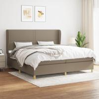 Boxspring met matras stof taupe 200x200 cm