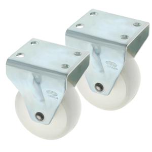 AMIG bokwiel/transportwiel - 2x - D40mm - polyamide - 30kg - wit