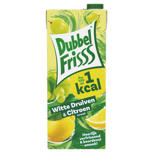 DubbelFrisss 1kcal Witte DruivenCitroen 1, 5L Aanbieding bij Jumbo |  2 pakken a 1.5 liter