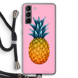 Grote ananas: Samsung Galaxy S21 Transparant Hoesje met koord