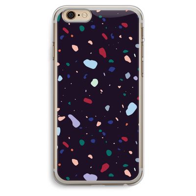 Dark Rounded Terrazzo: iPhone 6 Plus / 6S Plus Transparant Hoesje