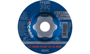 PFERD 64186125 Cc-Grind-Solid Sg Inox Afbraamschijf gebogen Diameter 125 mm Boordiameter 22.23 mm 10 stuk(s)