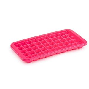 Tray met Cocktail ijsblokjes/ijsklontjes vormen 50 vakjes kunststof roze