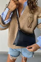 Ami Paris trui College UKS823.KN0111 camel