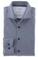 OLYMP Luxor 24/Seven Modern Fit Jersey shirt marine, Gestructureerd - thumbnail