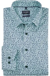 OLYMP Luxor Modern Fit Overhemd lichtgroen/blauw, Paisley