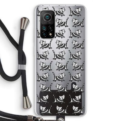 Zwarte poes: Xiaomi Mi 10T 5G Transparant Hoesje met koord