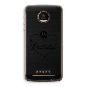 Friends heart black: Motorola Moto Z Force Transparant Hoesje