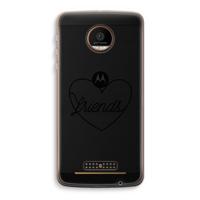 Friends heart black: Motorola Moto Z Force Transparant Hoesje