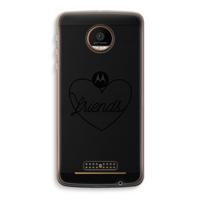 Friends heart black: Motorola Moto Z Force Transparant Hoesje - thumbnail