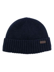 Barbour bonnet en maille nervurée à patch logo - Bleu