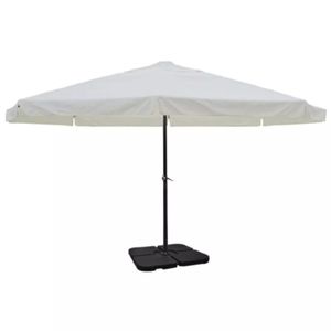 VidaXL Parasol met draagbare voet aluminium (wit)