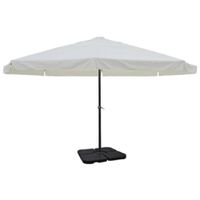 VidaXL Parasol met draagbare voet aluminium (wit)