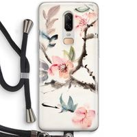 Japanse bloemen: OnePlus 6 Transparant Hoesje met koord