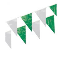 Groen / wit vlaggenlijnen 10 meter   - - thumbnail