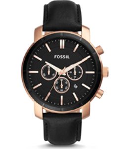 Horlogeband Fossil BQ2286 Leder Zwart 22mm