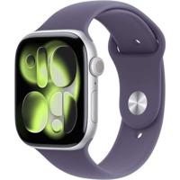 Apple Watch Series 11 GPS - 46 mm - Cassa in alluminio argento - Cinturino Sport viola nebbia - M/L