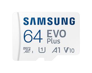 SAMSUNG EVO Plus 64GB microSDXC (2021) geheugenkaart UHS-I U1, Class 10, V10, A1