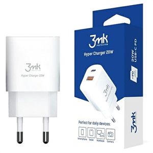 3MK HyperCharger 20W Snellader - USB-C, USB-A - Wit