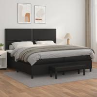 Boxspring met matras kunstleer zwart 200x200 cm