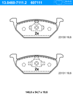 Remblokkenset, schijfrem ATE, u.a. für Seat, Audi, VW, Skoda