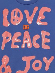 Dolce & Gabbana Kids t-shirt Love Peace & Joy - Bleu