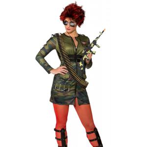 Carnaval verkleed accessoires wapens set - Soldaten machinegeweer 59 cm - kogelsriem