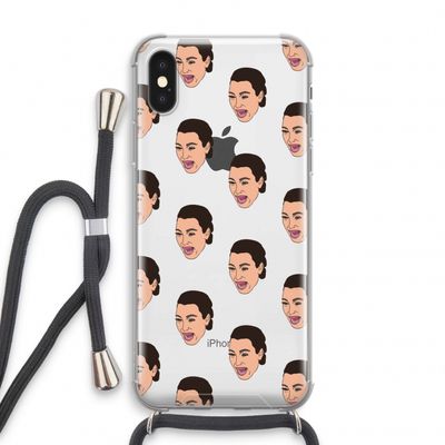 Ugly Cry Call: iPhone XS Transparant Hoesje met koord