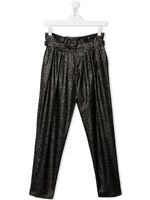 Balmain Kids pantalon ceinturé à fini métallisé - Noir - thumbnail