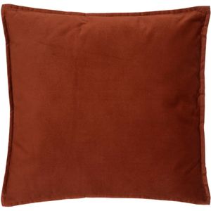 Bank/sierkussens huiskamer Sophia - 45 x 45 cm - Terracotta - polyester - met rits