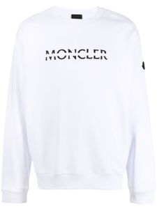 Moncler sweat en coton à logo brodé - Blanc