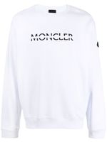 Moncler sweat en coton à logo brodé - Blanc