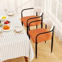 2-delige set Eetkamerstoelen met Gestoffeerde Zitting en Rugleuning Gestoffeerde Stoelen voor de Keuken