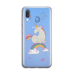 Regenboog eenhoorn: Samsung Galaxy A40 Transparant Hoesje