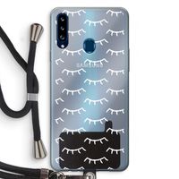 Wimpers: Samsung Galaxy A20s Transparant Hoesje met koord