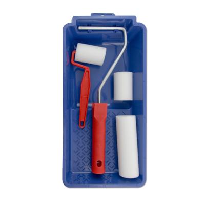 Lakroller schilderset - 5 en 10 cm - extra fijn - met verfbak en beugel - schuimrollers - verfset