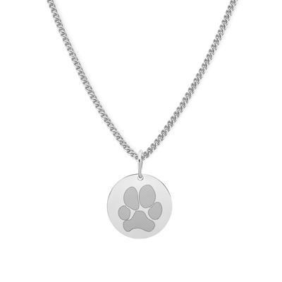 Gepersonaliseerde pootdruk ketting - Stainless steel - Zilver - 13 mm