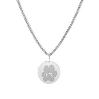 Gepersonaliseerde pootdruk ketting - Stainless steel - Zilver - 13 mm
