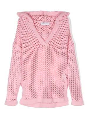 Monnalisa robe de plage en maille ajourée - Rose