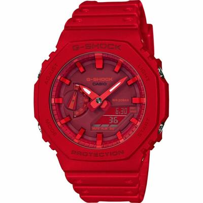 Unisex horloge Casio GA-2100-4AER Rood Multifunctioneel