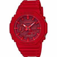 Unisex horloge Casio GA-2100-4AER Rood Multifunctioneel Unisex horloge Casio GA-2100-4AER Rood Multifunctioneel