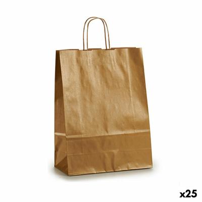 Papieren Zak Gouden (32 X 12 X 50 cm) (25 Stuks)