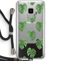 Monstera leaves: Samsung Galaxy S9 Transparant Hoesje met koord