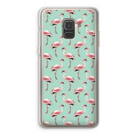 Flamingoprint groen: Samsung Galaxy A8 (2018) Transparant Hoesje