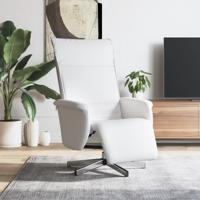 Fauteuil verstelbaar met voetensteun kunstleer wit
