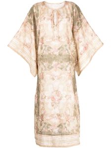 ZIMMERMANN robe longue en lin à fleurs - Multicolore