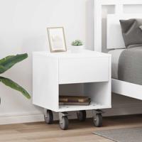 Nachtkastje 2 pcs Wit 40,5 x 40 x 48 cm Bewerkt hout