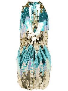 The New Arrivals Ilkyaz Ozel robe courte brodée de sequins - Bleu