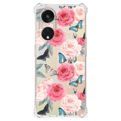 OPPO A98 Case Butterfly Roses OPPO A98 Case Butterfly Roses