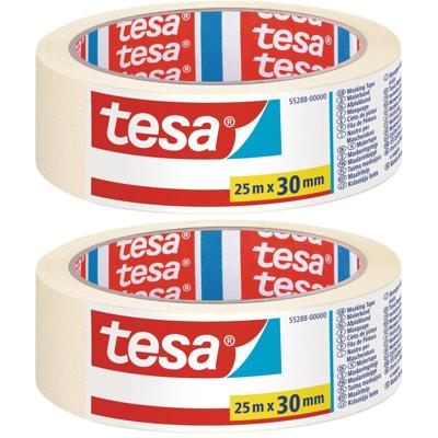 Tesa Afplaktape - 2x - 30 mm x 25 m - schilderstape - Maskeertape